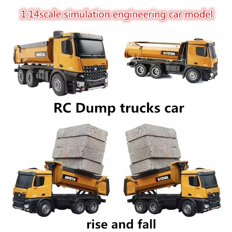 1:14 Scale Simulation Engineering Car Model 2.4G 10CH RC Dump Trucks Car Can Load 10KG Self-Unloading 4KG With Sound Effect