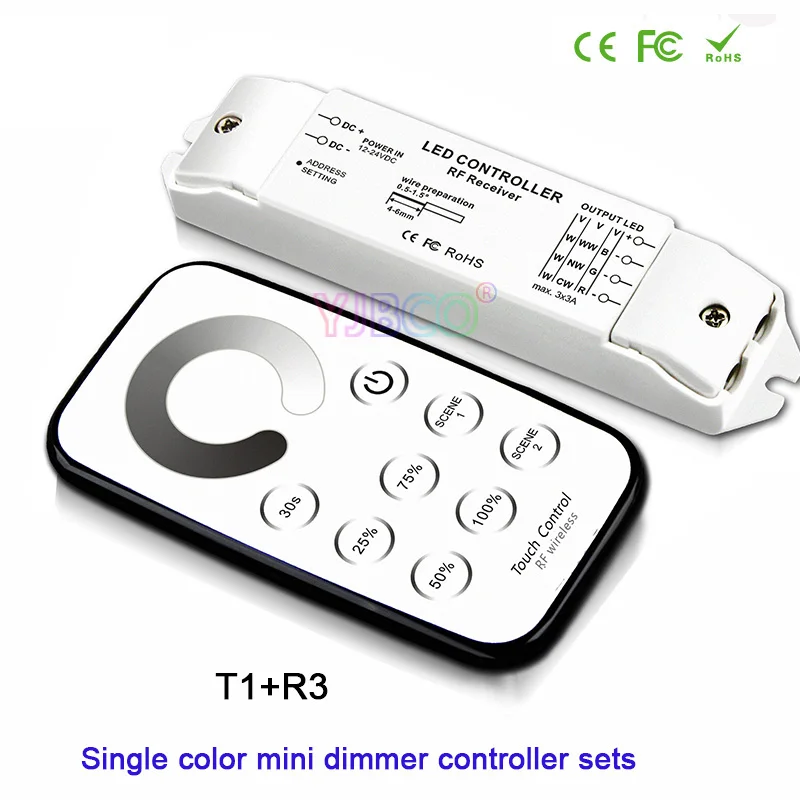 Mini LED Strip Light Controller dimming/CCT/RGB/CW NW WW  dimmer Receiver & wireless remote lamp tape Switch DC12V 24V Bincolor