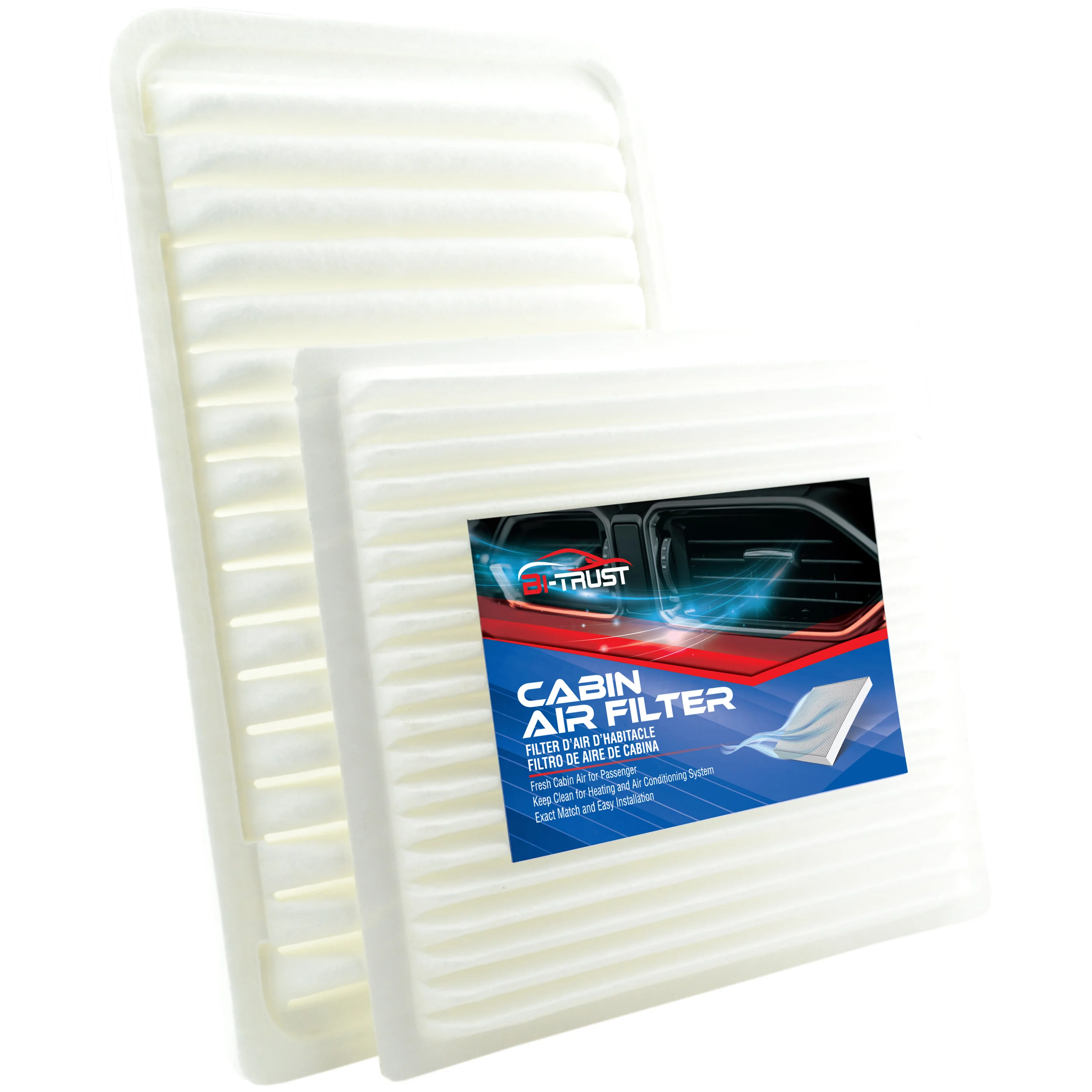 

Bi-Trust Engine & Cabin Air Filter for Toyota Highlander 2001-2007 2.4L 3.0L 3.3L 17801-0H010,17801-0H020