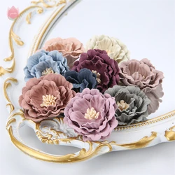 5/20Pcs 4Cm Artificial Flowers Head Silk Fake Flowers Diy Home Living Room Wedding Decoration Christmas Wreath New Year'S Decor