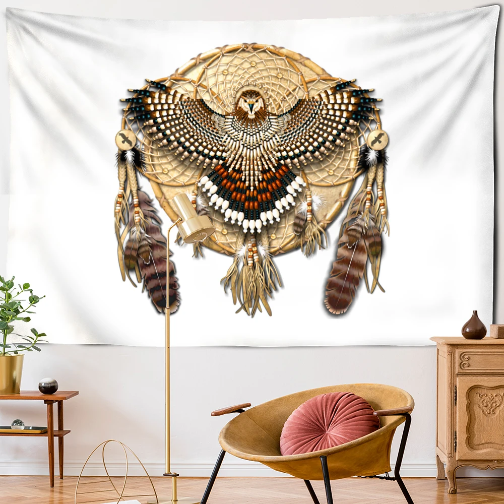 Owl Windbell Tapestry Wall Hanging Psychedelic Magic Bohemian Art TAPIZ Bed Sheet Dormitory Home Decor