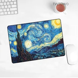 Promoção van gogh gamer jogo almofada de borracha arte velocidade pintura mousepad tamanho pequeno para 180x220x2mm jogo mouse