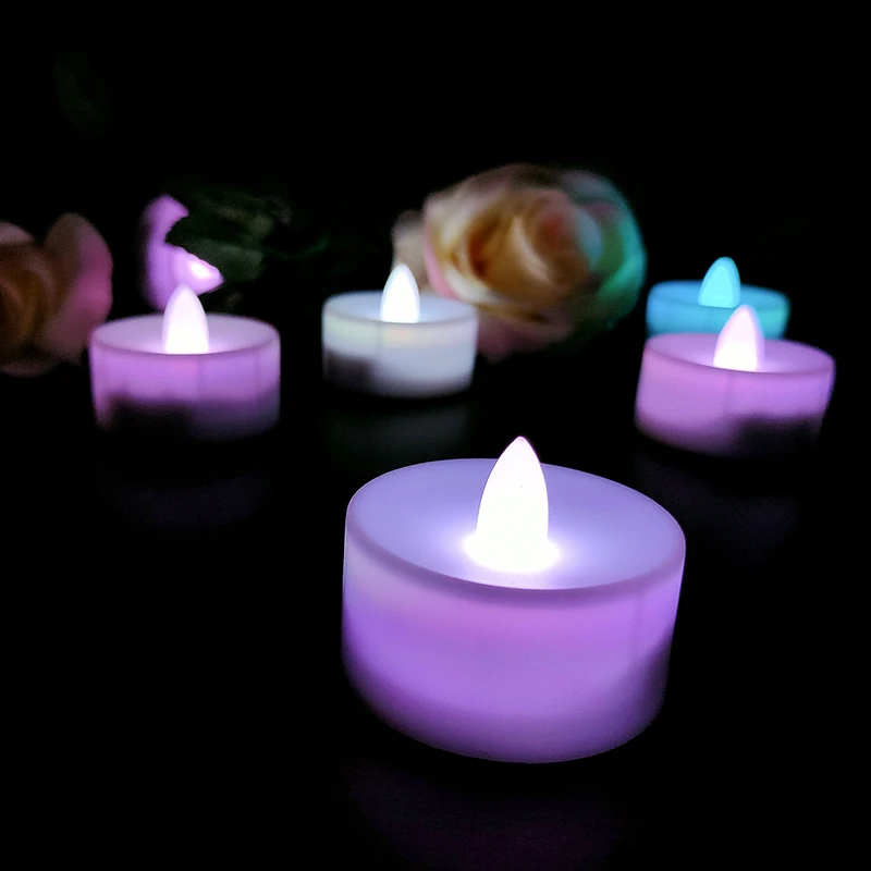 6 / 12pcs Remote Control Electronic Candle Lamp Colorful Flashing AAA Battery Led Timing Remote Control Plastic Candle Lamp