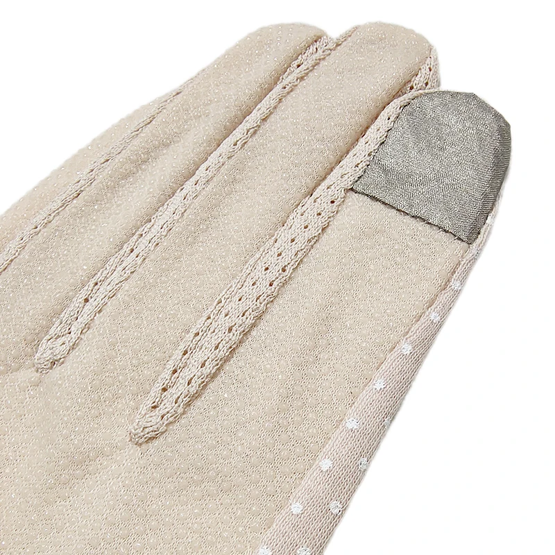 New Fashion Women\'s Summer Cotton Gloves Dot  Anti-skid Sun Protection Touch Screen Short Thin Driving Gloves for Women