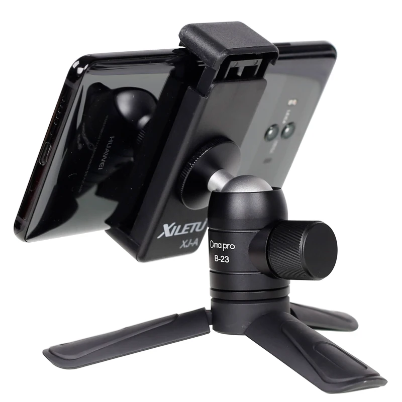 Mini Phone Tripod Tabletop Smartphone Mount Clip Holder Stand w Detachable Ballhead for iPhone X/8/7 Plus Huawei Xiaomi