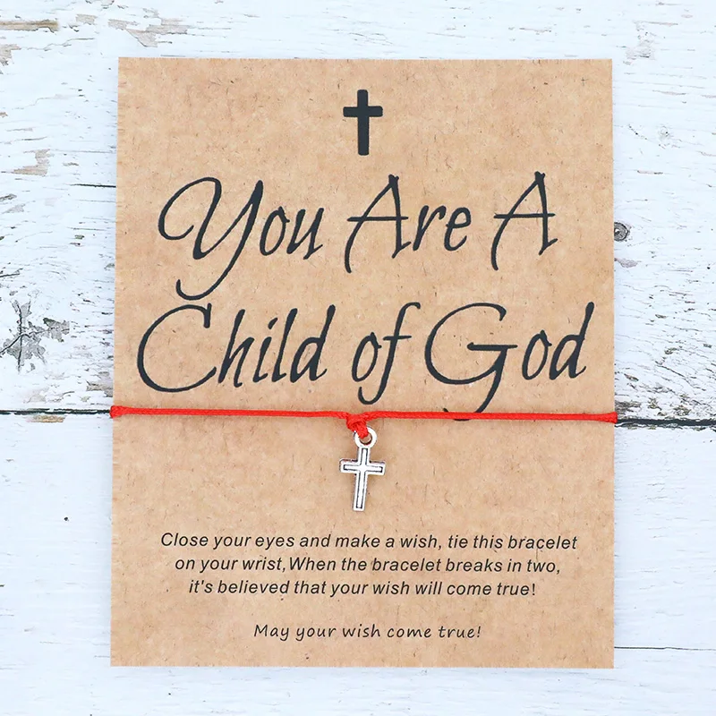 الطفل من الله الصليب سوار التواصل الصليب سوار الدينية الدينية مجوهرات للنساء الرجال الصداقة الإيمان سوار هدية #1