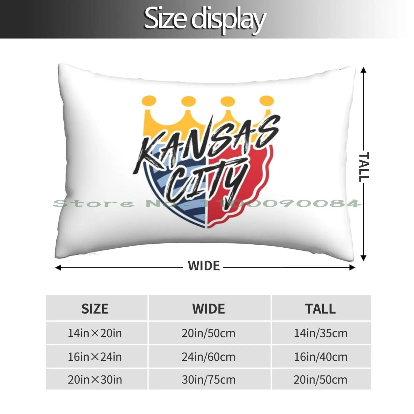 Kc Sports Pillow Case 20x30 50*75 Sofa Bedroom Chiefs Sporting Kc Skc Baseball Football Soccer Missouri Long Rectangle