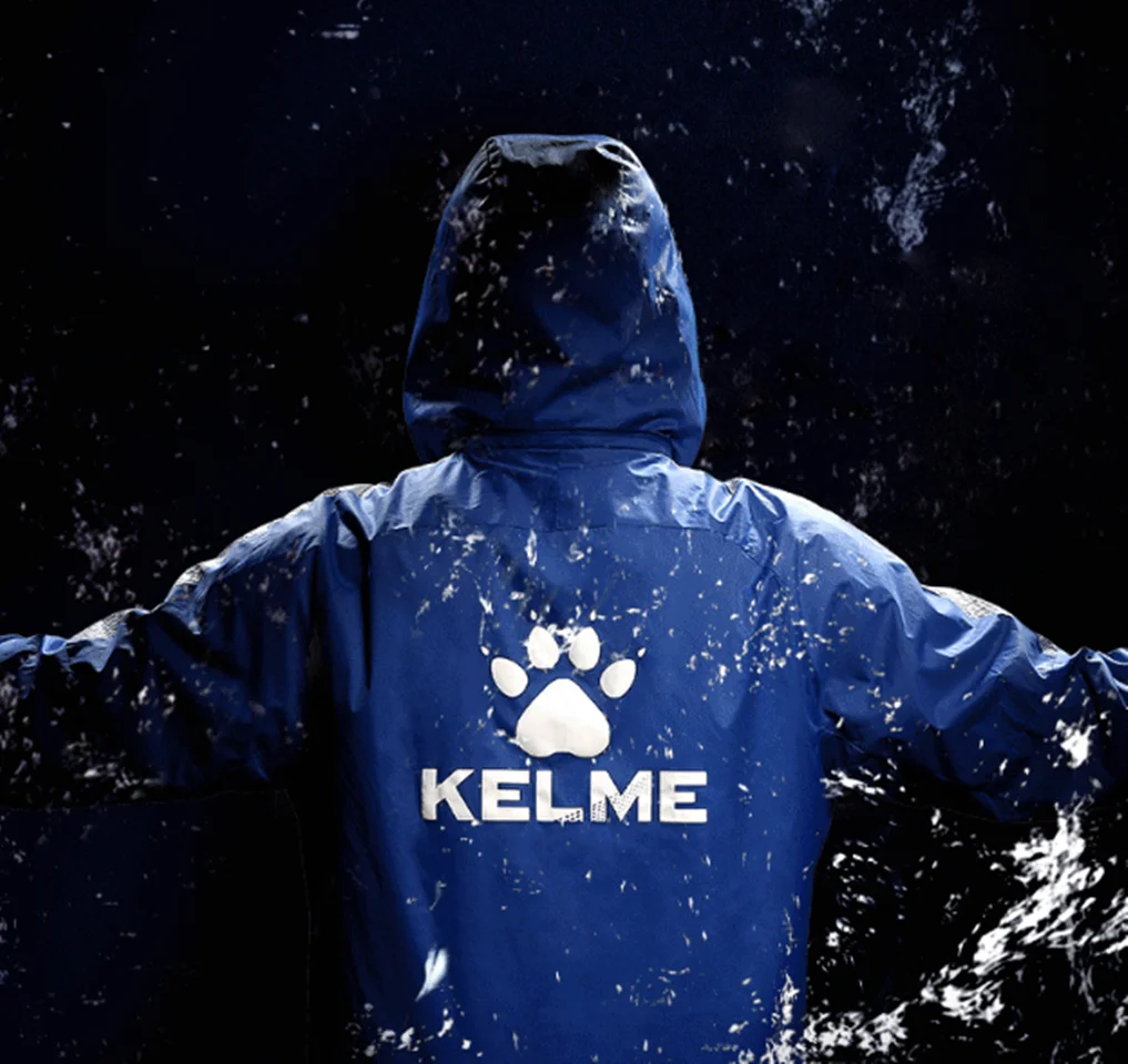 KELME – veste de sport à capuche pour homme et femme, coupe-vent, avec fermeture éclair, pour jogging, entraînement, Football, course à pied, 3991555