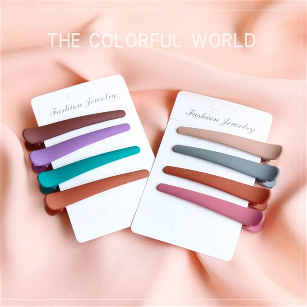 5PCS/Set 5cm Duckbill Hair Clips Women Girl Bang Side Matte Color Hairpins Barrette Headwear DIY Hairdressing Styling Accessorie