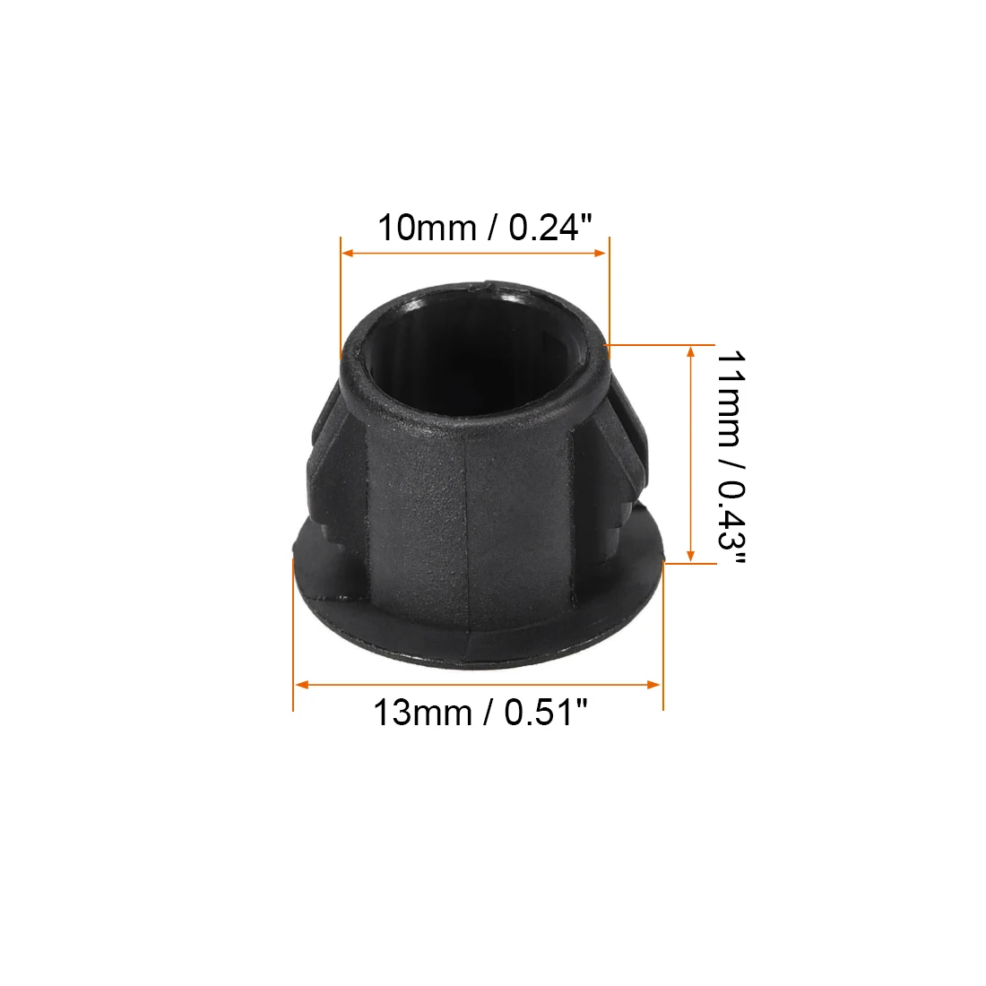 10Pcs Mounting 10mm x 11mm Black Plastic Hole Plug Snap-on Cover Hole Nylon Plugs Caps Round Snap Panel Locking Hole Plugs Cover
