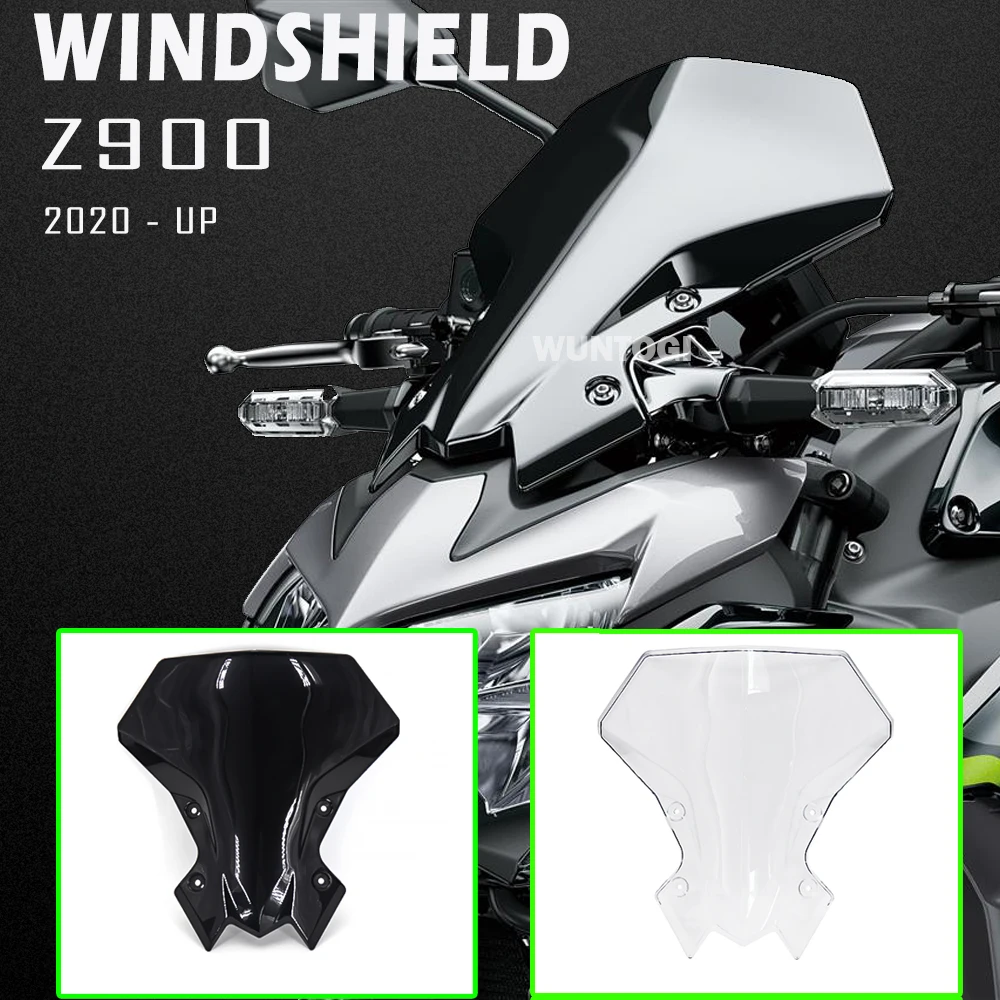 

Motorcycle Windshield For KAWASAKI Z900 Z 900 2020 2021 Accessories NEW Windscreen Windshield Baffle Air Wind Deflectors