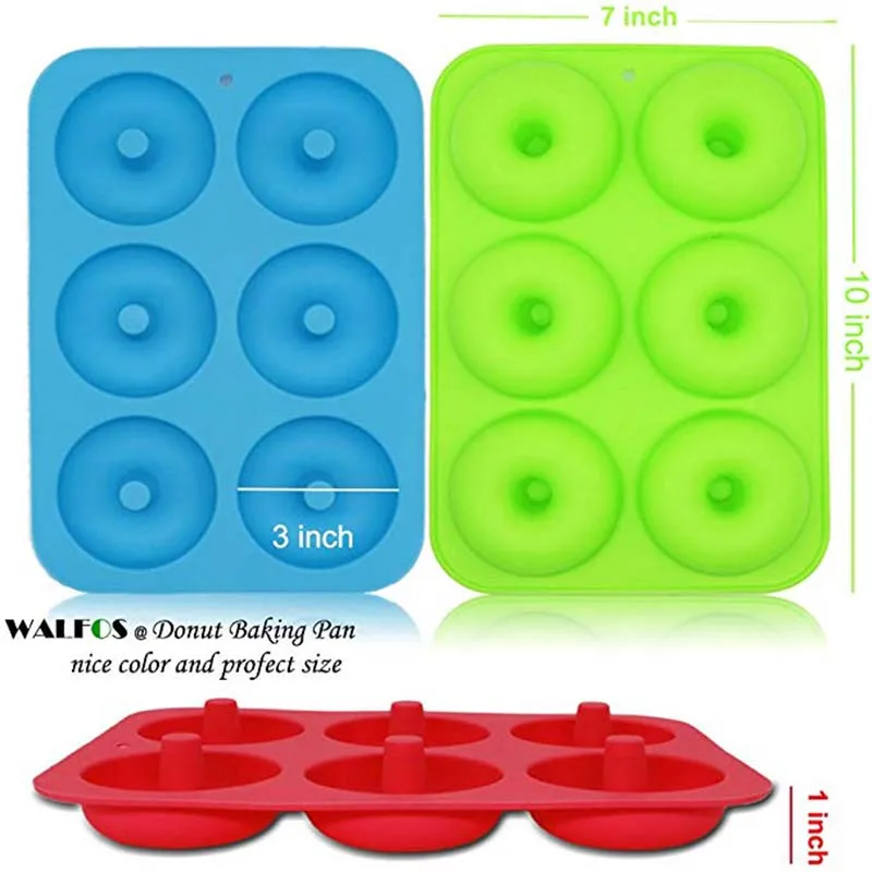 6 Holes Donuts Mold of Silicone Round Shape Donuts Mold Baking Jelly Fondant Mold Chocolate Cake Decorating Cooking Tool Pastry