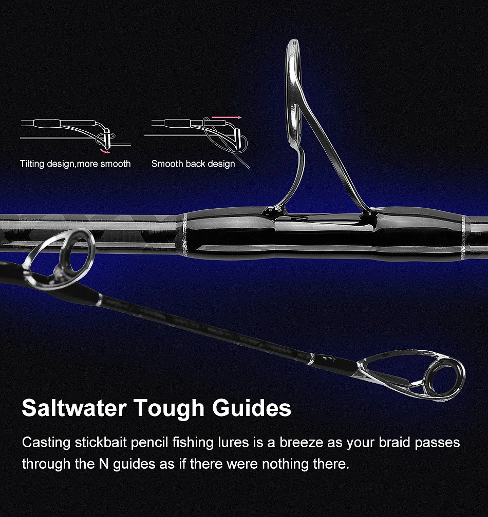 Noeby Stickbait Surf Spinnrute 2,75m 3,05m 2-teilig Shore Jigging H XH Power Köder 40-160g Salzwasser Meeresangelrute – Detail 11