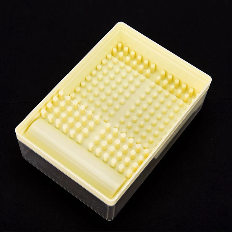 Caja de plástico para fresas dentales, caja de colocación de taladro de 168 agujeros, herramientas dentales, caja de taladro de dentista, estuche esterilizador de Autoclave