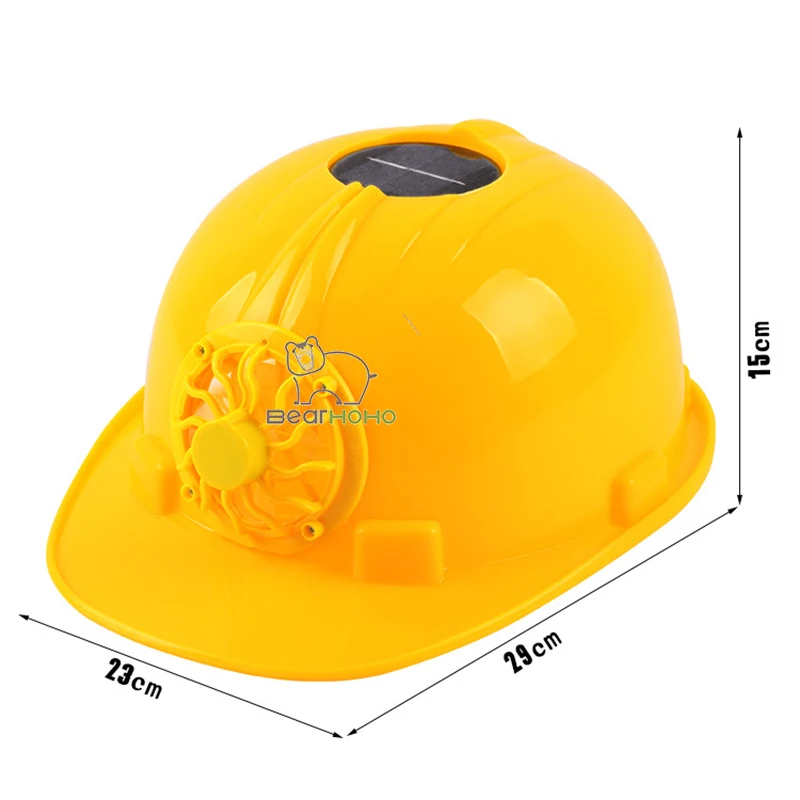 야외 작업 안전 태양 선풍기 모자, 머리 보호, 시원한 태양 모자, 스매시 프루프 안전 모자, 크기 조절 가능 건설 모자