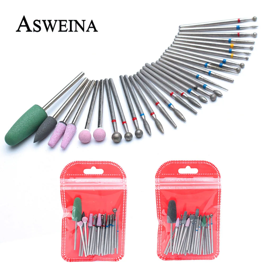 

30pc/set Nail Drill Bits Set Nail Salon Electric Tools Diamond Metal Bits Nail Files Milling Cutter Manicure Accessories