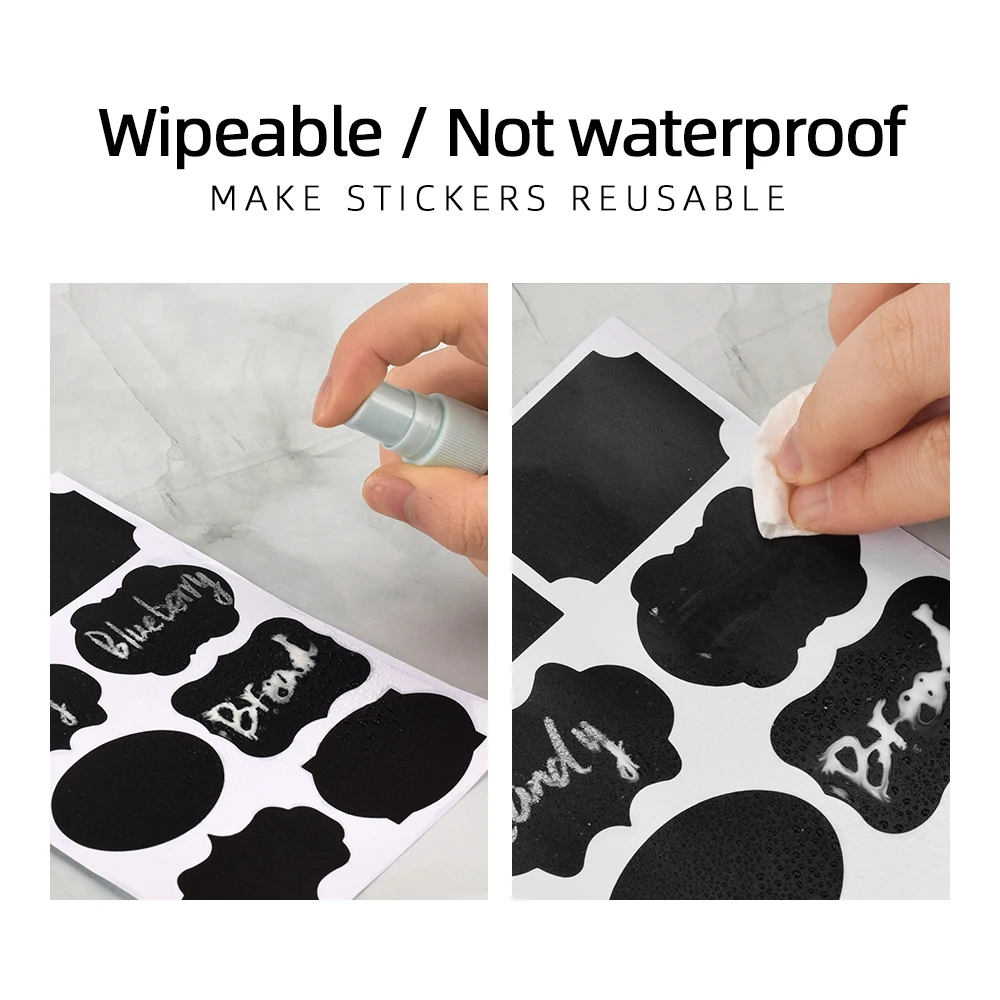 1 Pc/5 Stuks Uitwisbare Marker Pennen Voor Keuken Label Stickers Witte Vloeistof Krijt Pennen Opslag Pot Spice label Stickers Schoolbord Tag
