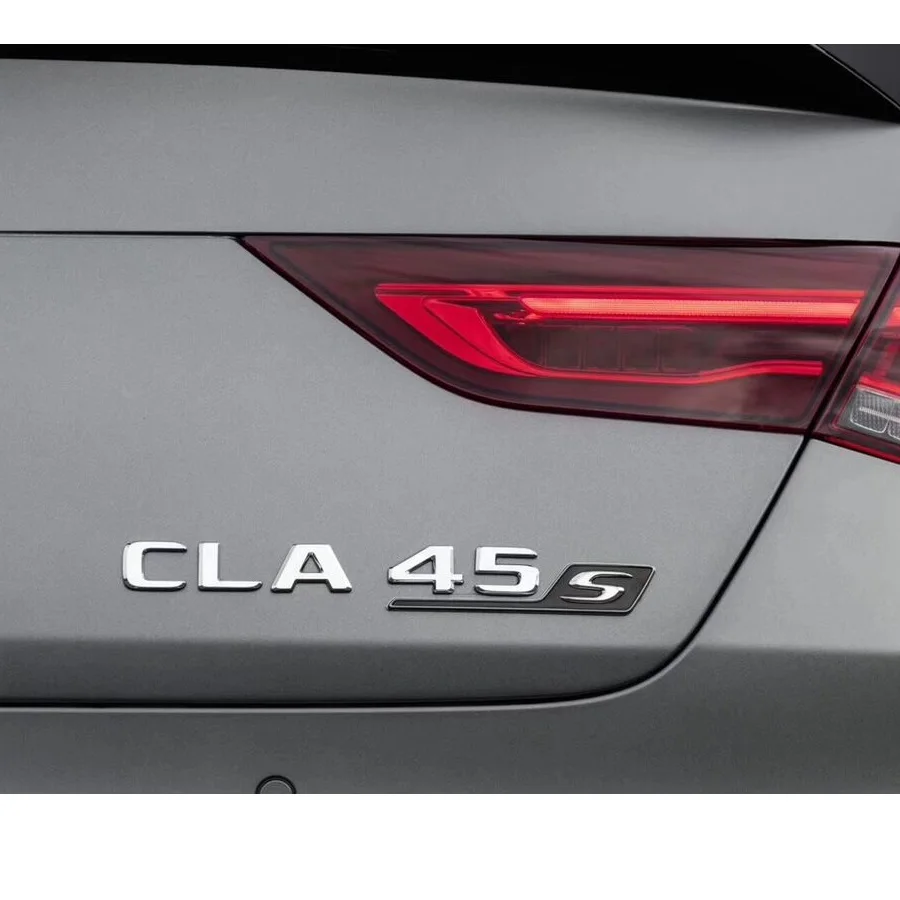 Brilliant Chrome Black Letters CLA 45S Trunk Badges Emblems Stikcer for Mercedes Benz W117 X117 C117 CLA45 S AMG