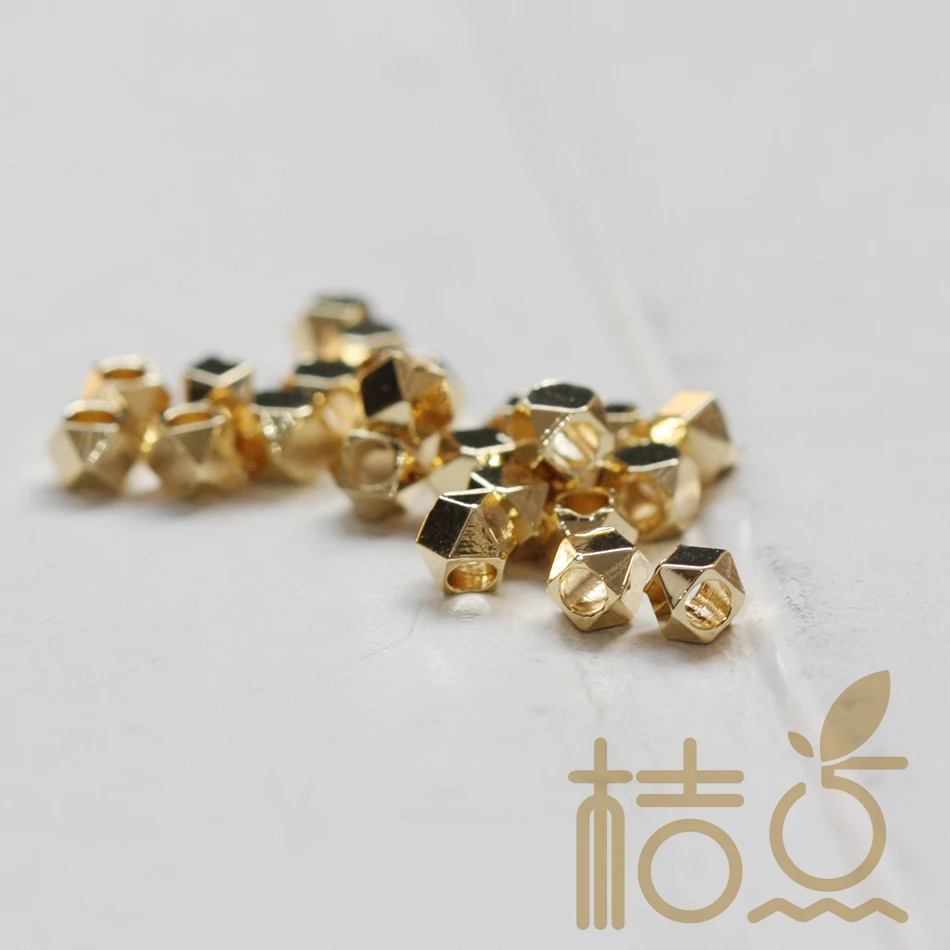 Solid Brass Spacers - Faceted Round 2.5mm (495C)