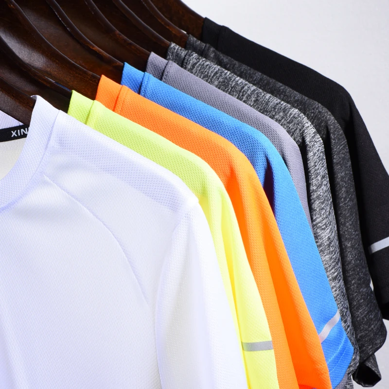 Reflektierendes Shirt, schnell trocknend, kurzärmelig, Sport-T-Shirt, Sportbekleidung für Herren, Fitness, Playeras Para Hombres, atmungsaktive Sportbekleidung – Detail 3