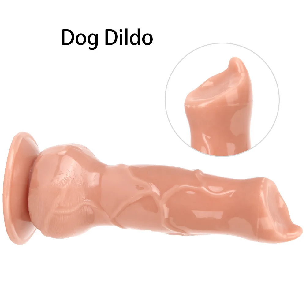 17cm Artificial Dog Penis Big Animal Dildos for Women Vaginal Anal Plug Butt Dilator Female Masturbator Erotic Toys Sex Products