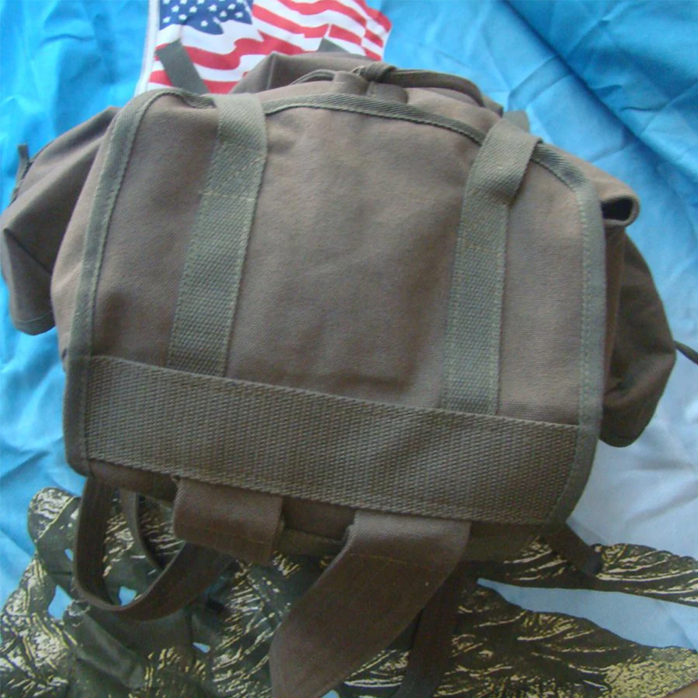 US Army M14 Haversack Backpack Military Knapsack Outdoor Travel Canvas Bag Green Khaki