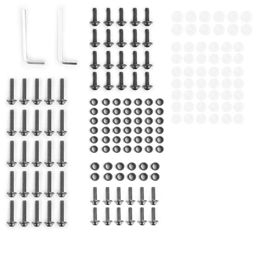 Artudatech 158pcs Motorcycle Sportbike Windscreen Fairing Bolt Kit Fastener Clip Screw Set Motor Bike Parts