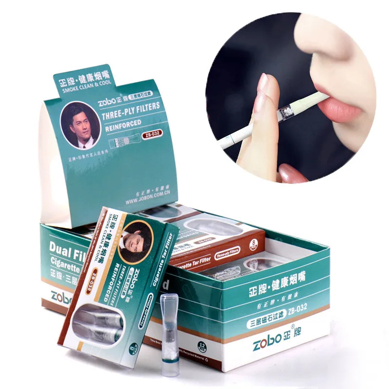 96/120 pcs Set Disposable Smoking Filter Pipe Tobacco Cigarettes Reduce Tar Filter Holder Cleaning Container Smoking Accessories