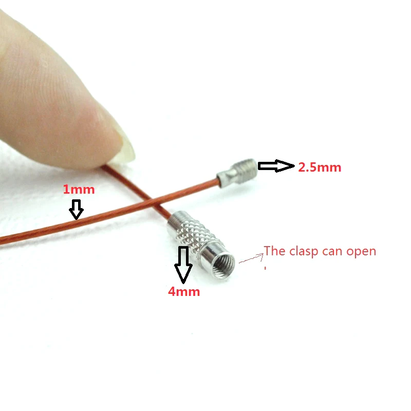 10pcs/lot 9 Inch Silver 1MM Steel Wire Cable Chain Bracelet Cord Screw Clasps Bracelets DIY Circle Jewelry Making Findings
