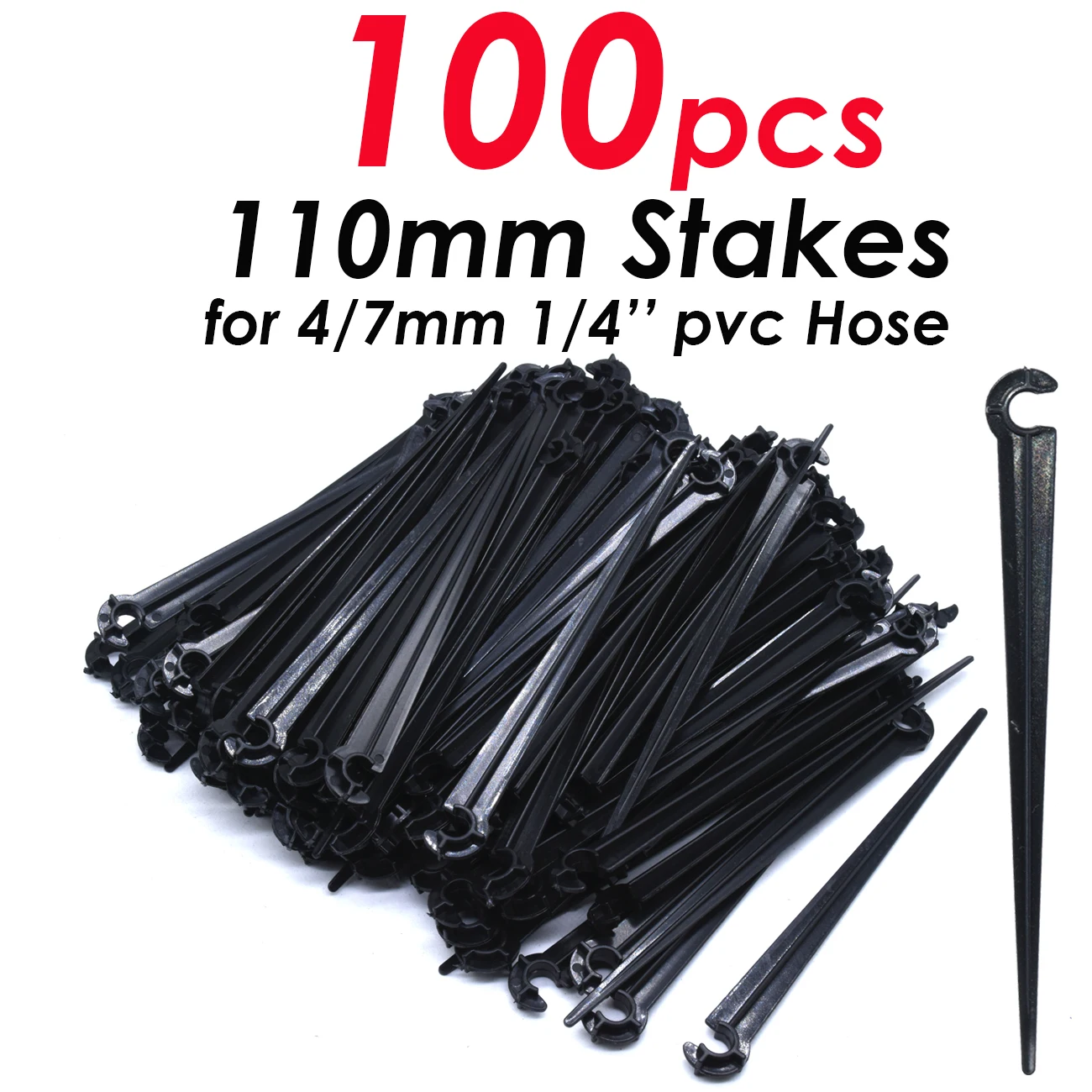 Kesla 50-400 Stück 1/4 ''C-Typ Haken mit festem Stiel Halter Pfähle für 4/7mm Schlauch Blumentopf Tropf bewässerungs armatur Gewächshaus – Detail 6
