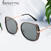 ZENOTTIC Brand Design Butterfly Polarized Sunglasses Women Oversized Square Metal Frame UV400 Protect Driving Shades Eyewear