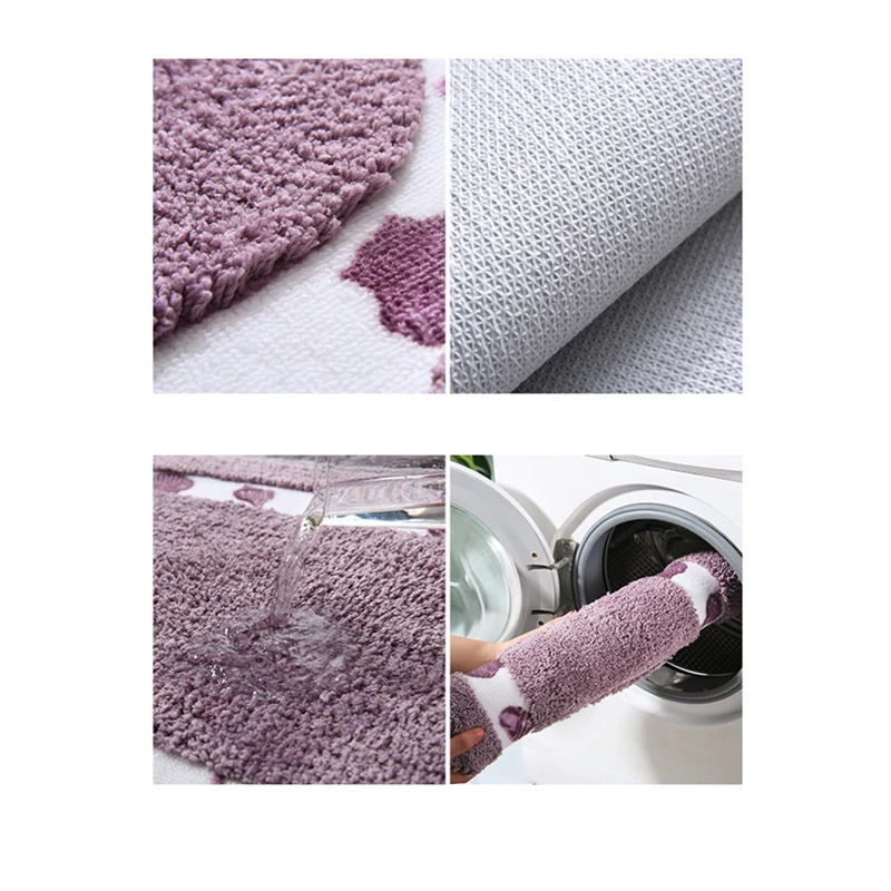 Oval Shape Bathroom Carpet, Microfiber, Bathtub Side Floor, Non-Slip Bath Mats, Toilet Rugs, Doormat for Shower 40x60 50x80cm