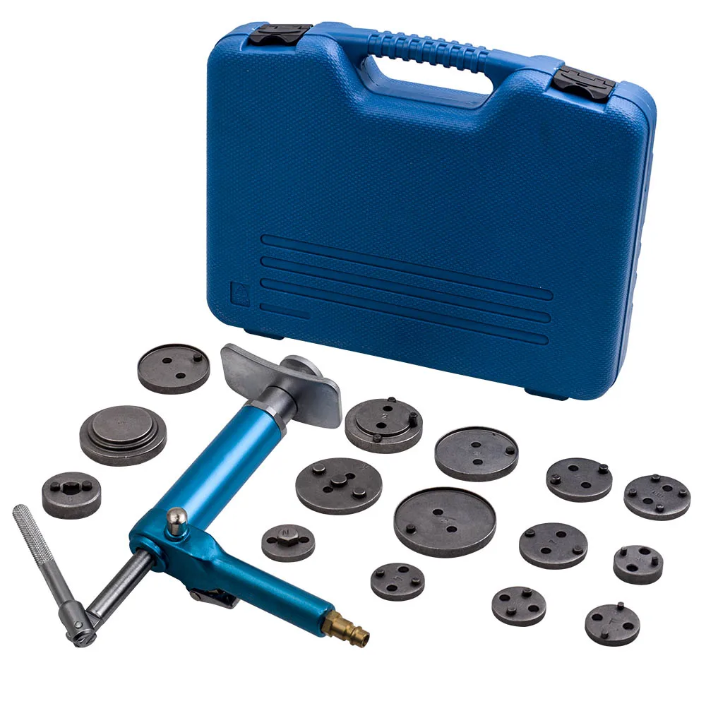 16pc Pneumatic Disc Brake Caliper Kit Air Brake Caliper Piston Compressor Tool Air Assisted Pneumatic Rewind wind Back Tools Set