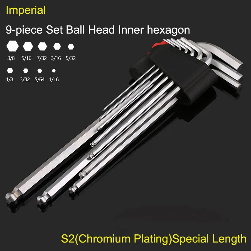 Inch Inner Hexagon Wrench Set Screwdriver Set Inner Hex Screw Wrench Special Medium Length Arm Tool Set
