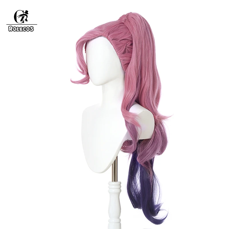 ROLECOS Game LOL Seraphine Cosplay Wigs LOL KDA Cosplay Seraphine Heat Resistant Synthetic Hairs