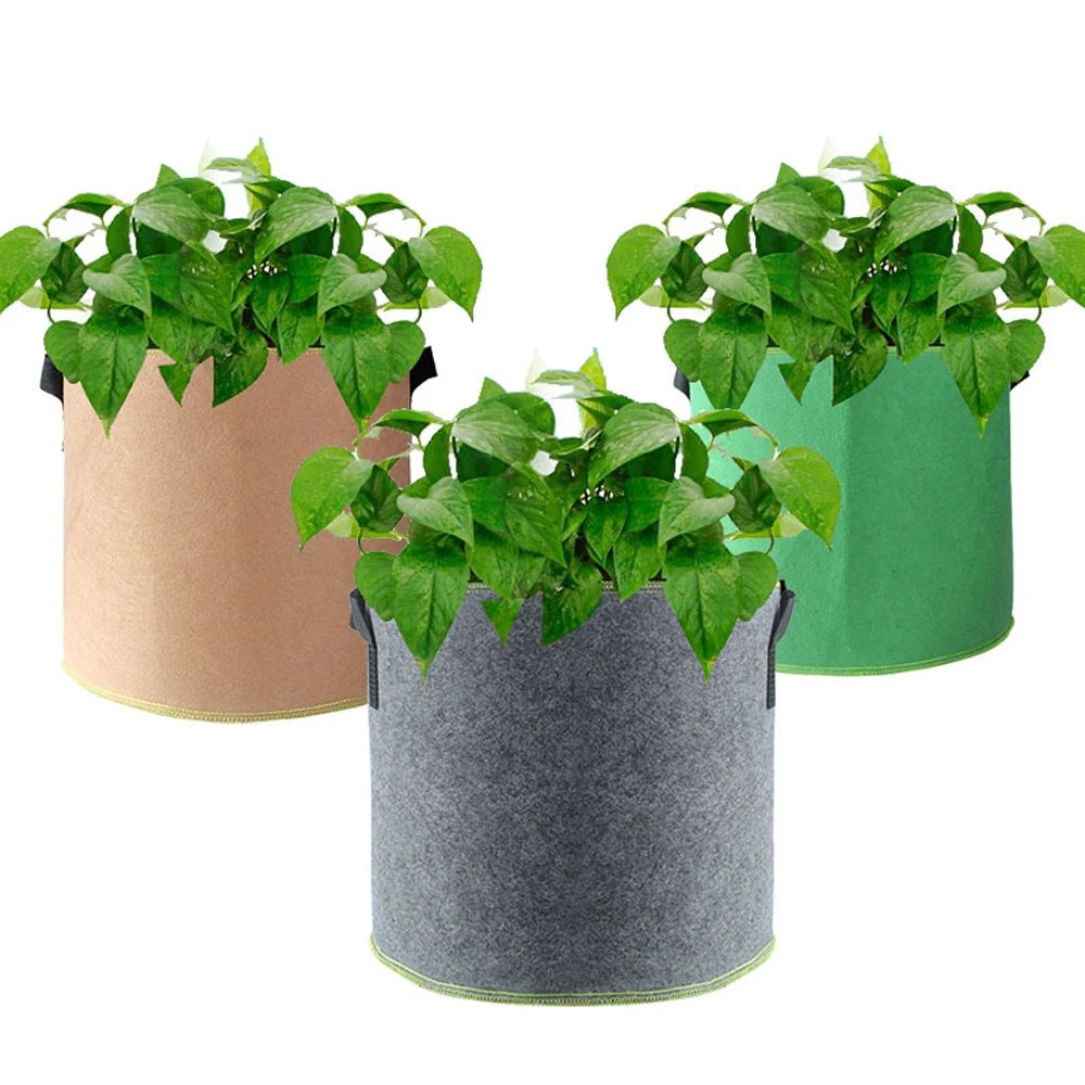 

1-50 Gallon Grow Bags Garden Non-Woven Aeration Plant Fabric Pot Potato Radish Vegetables Container Growth Seedling Planting Pot