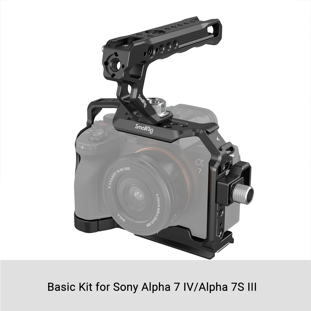 SmallRig Full DSLR Cage for Sony Alpha 7 IV / Alpha 7S III Advanced Cage Kit L-Bracket Baseplate for Sony A 7 IV /A 7S III 3669