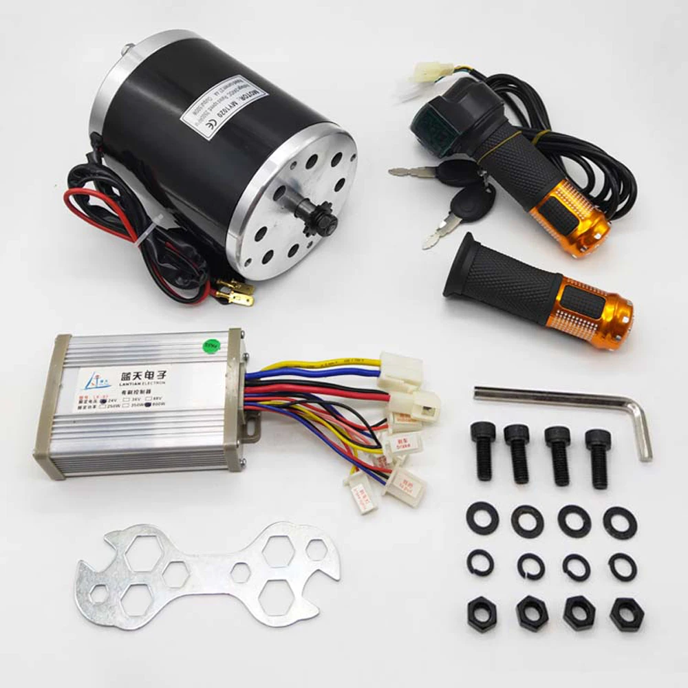 MY1020 Motor Kit 500W 24V36V48V Foot Throttle And Controller Set With Installation Tool For DIY Tricycle Electric Scooter