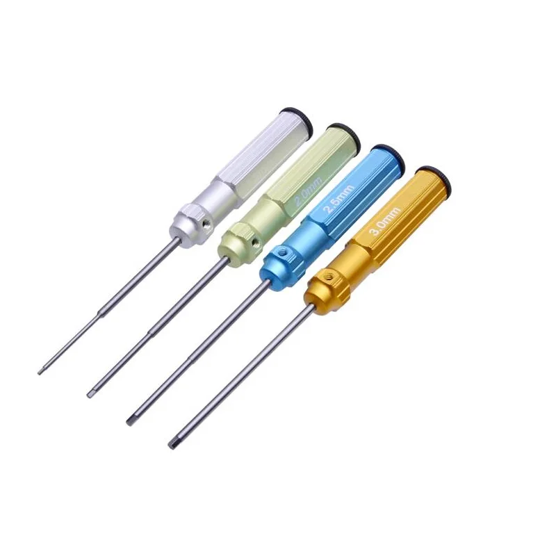 RC Tools 4 pcs hex screw driver set titanium plating hardened 1.5 2.0 2.5 3.0mm screwdriver For RC helicopter Boat Car toys