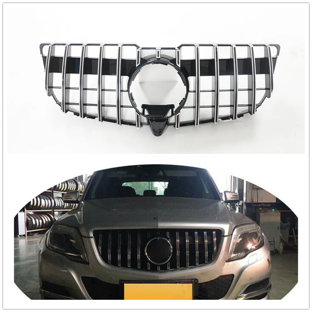 Grill For Mercedes Benz GLK Class X204 2013-2015 GLK250 GLK300 GLK350 GLK400 GT Style Front Grille Upper Bumper Hood Mesh Grid