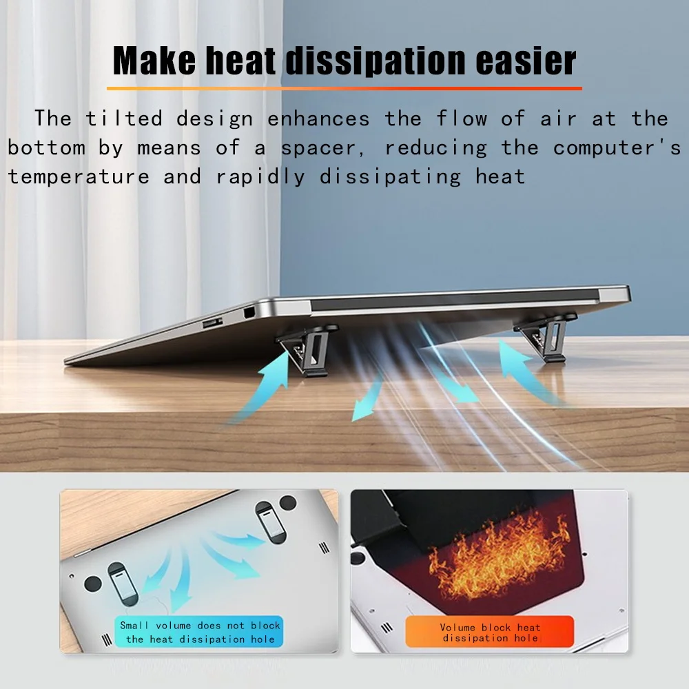 Support Invisible universel pour ordinateur Portable, coussinet de refroidissement, support réglable pour MacBook Air /Pro