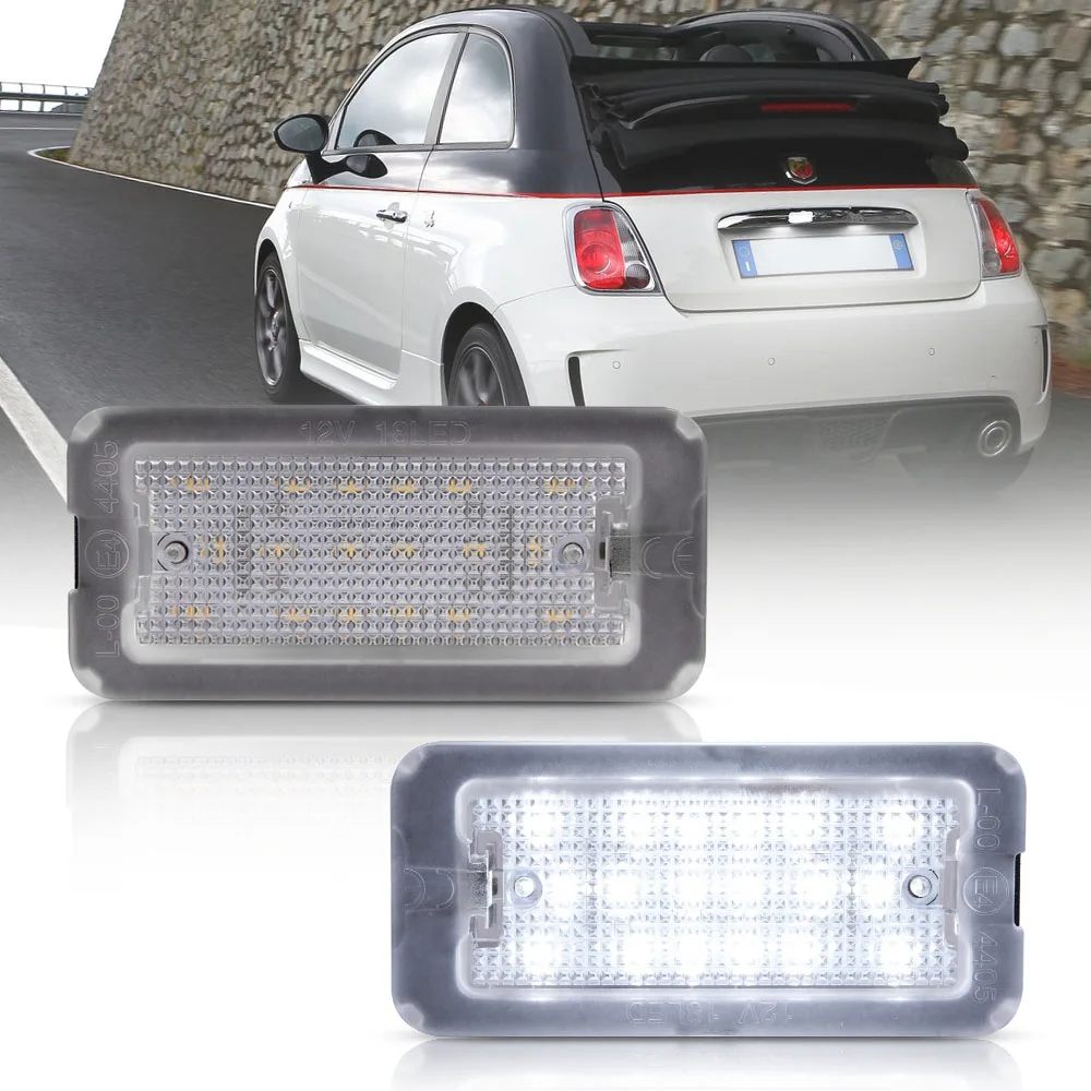 2pcs LED License Number Plate Light For Fiat Abarth 500 500C 2007 2008 2009 2010 2011 2012 2013 2014-2020 canbus TARGA 51800482