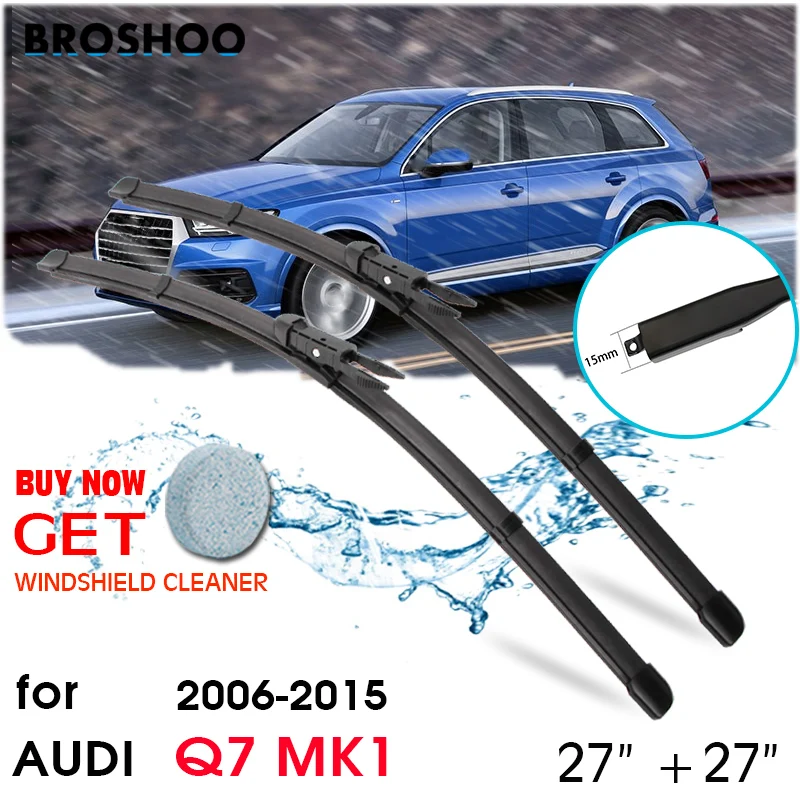 

Car Wiper Blade Front Window Windscreen Windshield Wipers Blades Pinch Tab Auto Accessories For Audi Q7 MK1 27"+27" 2006-2015