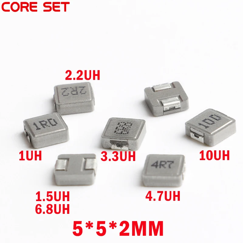 50pcs SMD Power Inductors 0520 1UH 2.2UH 3.3UH 4.7UH 6.8UH 10UH Chip Inductor 0520 5*5*2 1R0 2R2 3R3 4R7 6R8 100