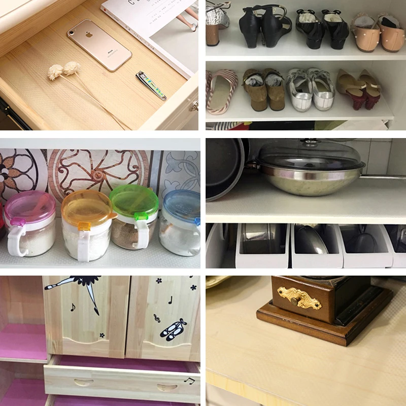 Reusable Shelf Liner Contact Paper Cabinet Mat Drawer Mat Moisture-Proof Waterproof Dust Proof Non-Slip Tableware Pad