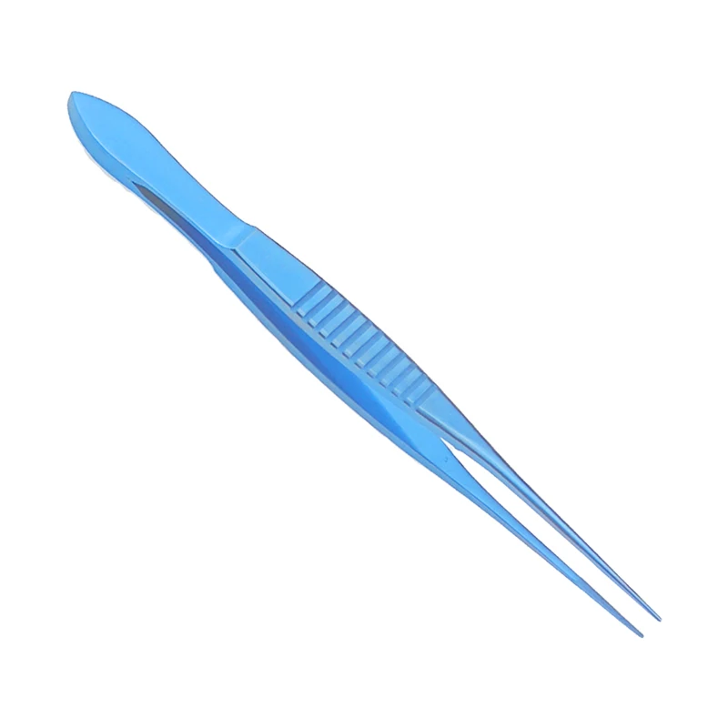 Titanium Ultrafine Tip Sweezers Toothed Mcpherson Tying Forcep with 4.5mm Tying Platform 108mm Ophthalmic Surgery Instrument