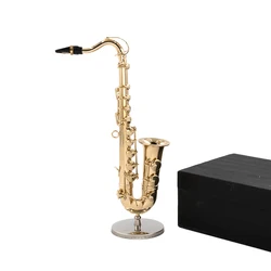 Miniature Copper Tenor Saxophone Model Mini Musical Instrument 1/12 Dollhouse ob11 1/6 Action figure Accessories Decoration