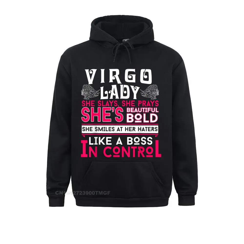 Virgo Lady T-Shirt She Slays She Prays She's Beautiful Hoodies For Men Cosie Sweatshirts 2021 Fashion Sportswears Long Sleeve