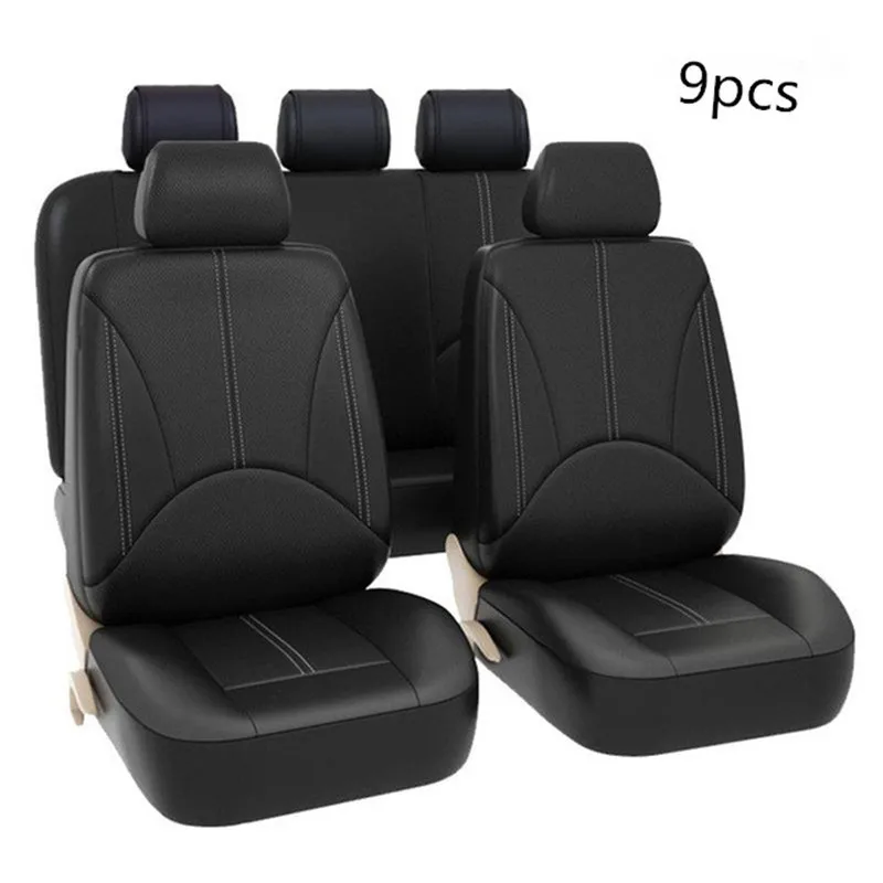 

9PC Universal Leather Car Seat Cover Full Seat Covers Auto Interior Styling