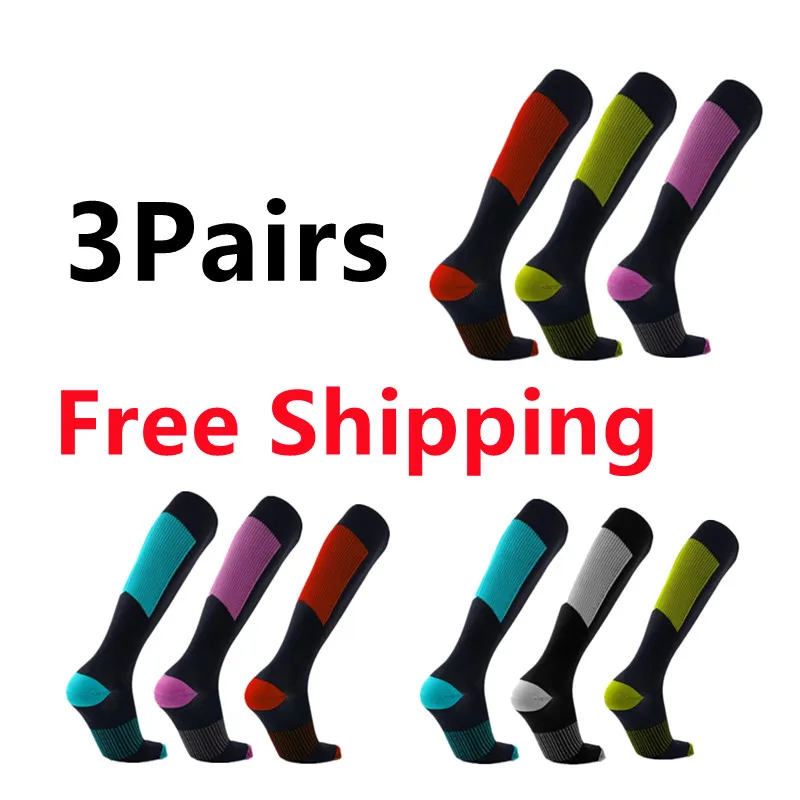 

3 Pairs Running Compression Socks Stockings 30 Mmhg Knee High Men Women Sports Socks Marathon Cycling Football Varicose Veins